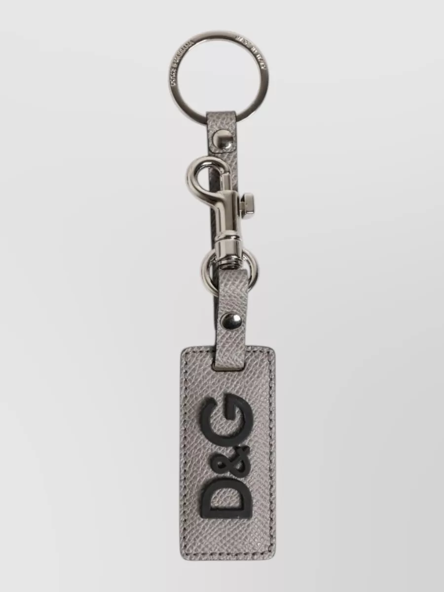 Dolce&Gabbana leather logo keychain