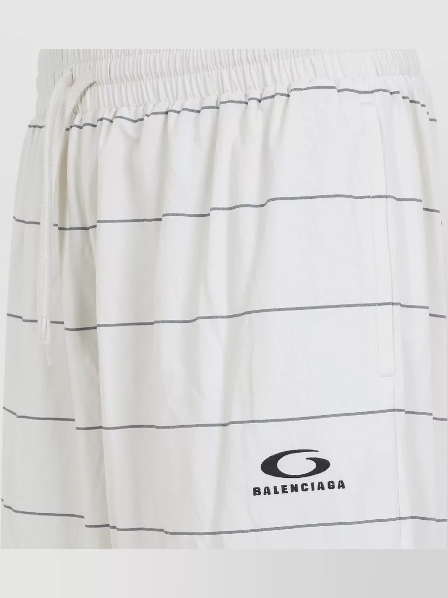 Balenciaga Striped Wide-Leg Swimming Trunks