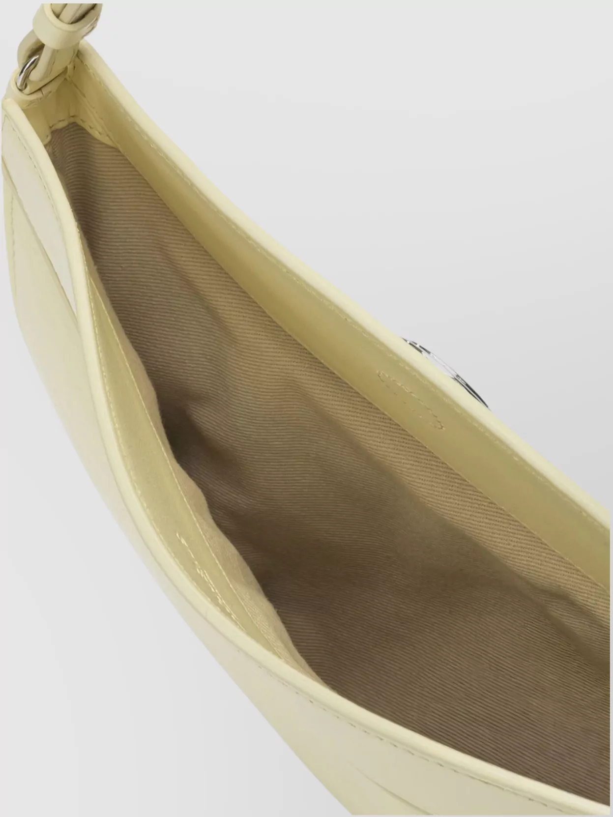 Jacquemus Small Ovalo Leather Bag In Dusty Yellow Women