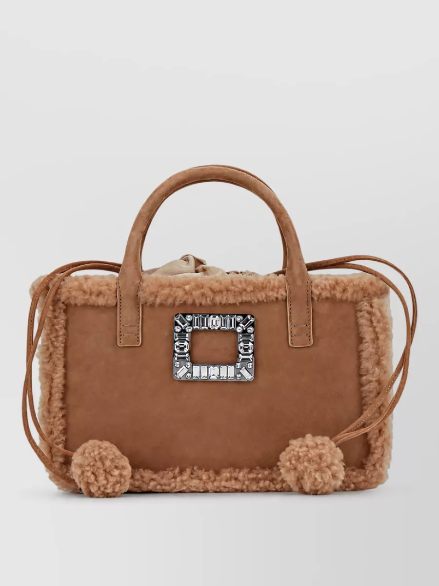 Roger Vivier shearling top handle tote bag