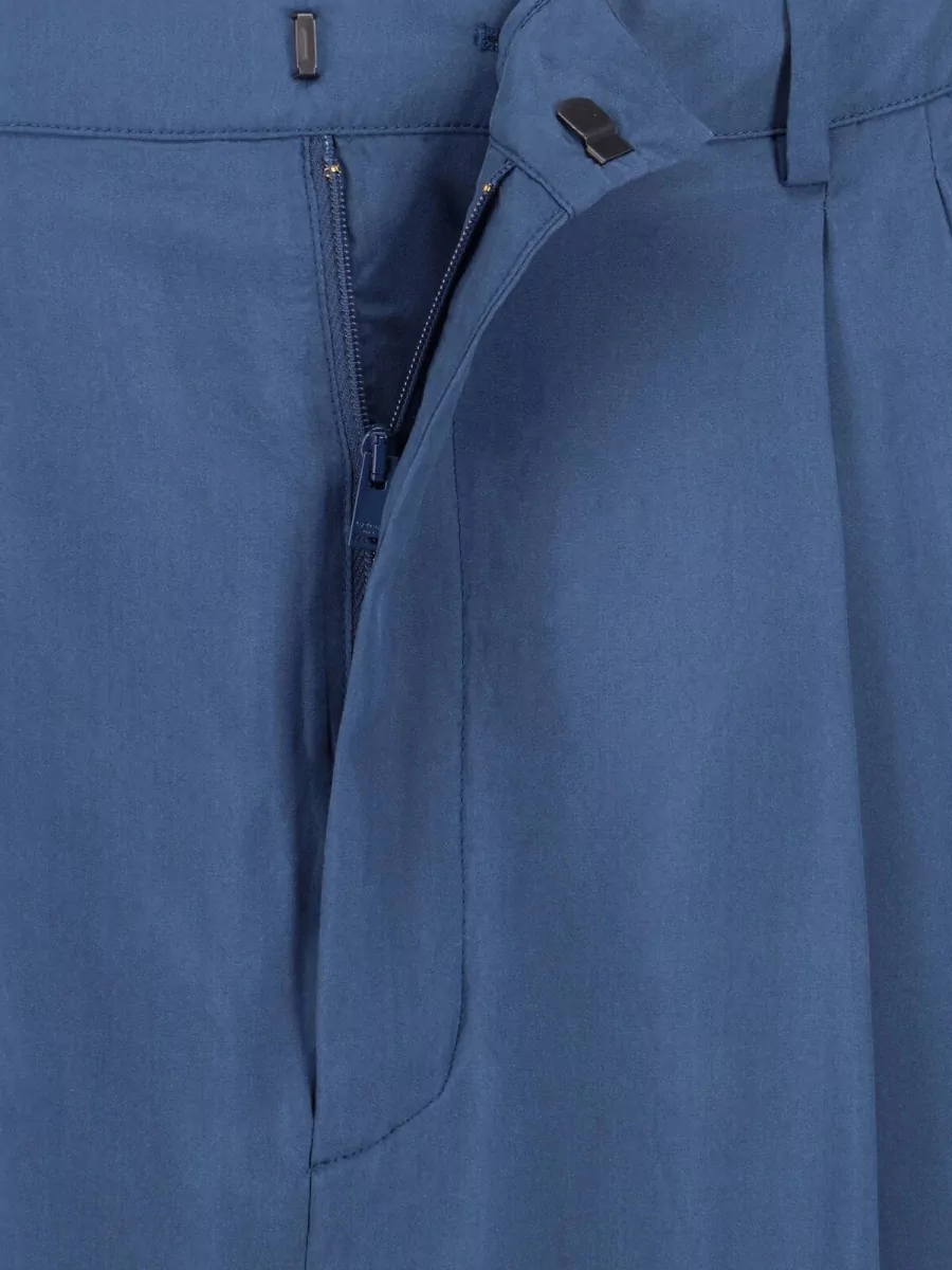 Saint Laurent Silk Slim-Fit Pleated Tailored Trousers