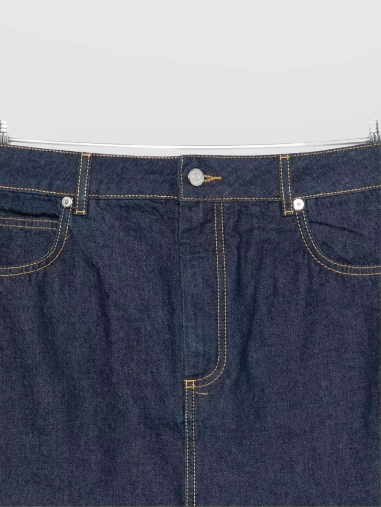 Maison Kitsuné Denim Mini Skirt With Belt Loops And Pockets