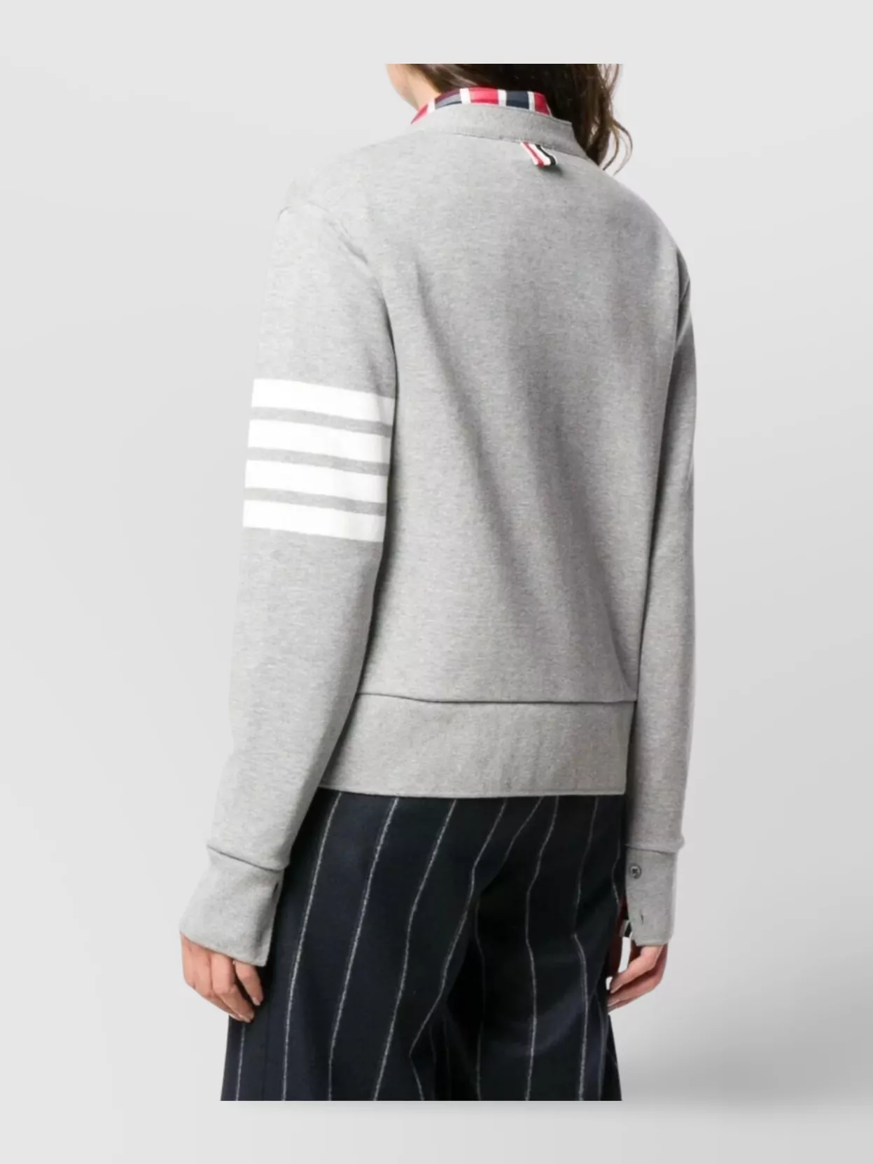 Thom Browne Striped Cotton V-Neck Cardigan Pockets