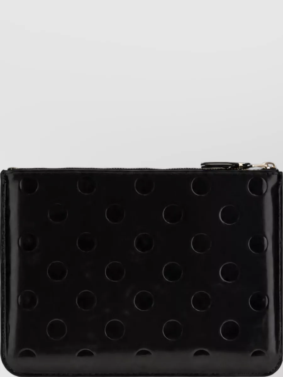 Comme des Garçons leather embossed polka-dot pouch
