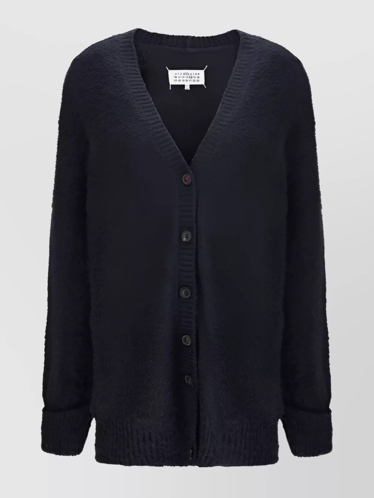 Maison Margiela Oversize Cotton Knitwear Cardigan In Blue