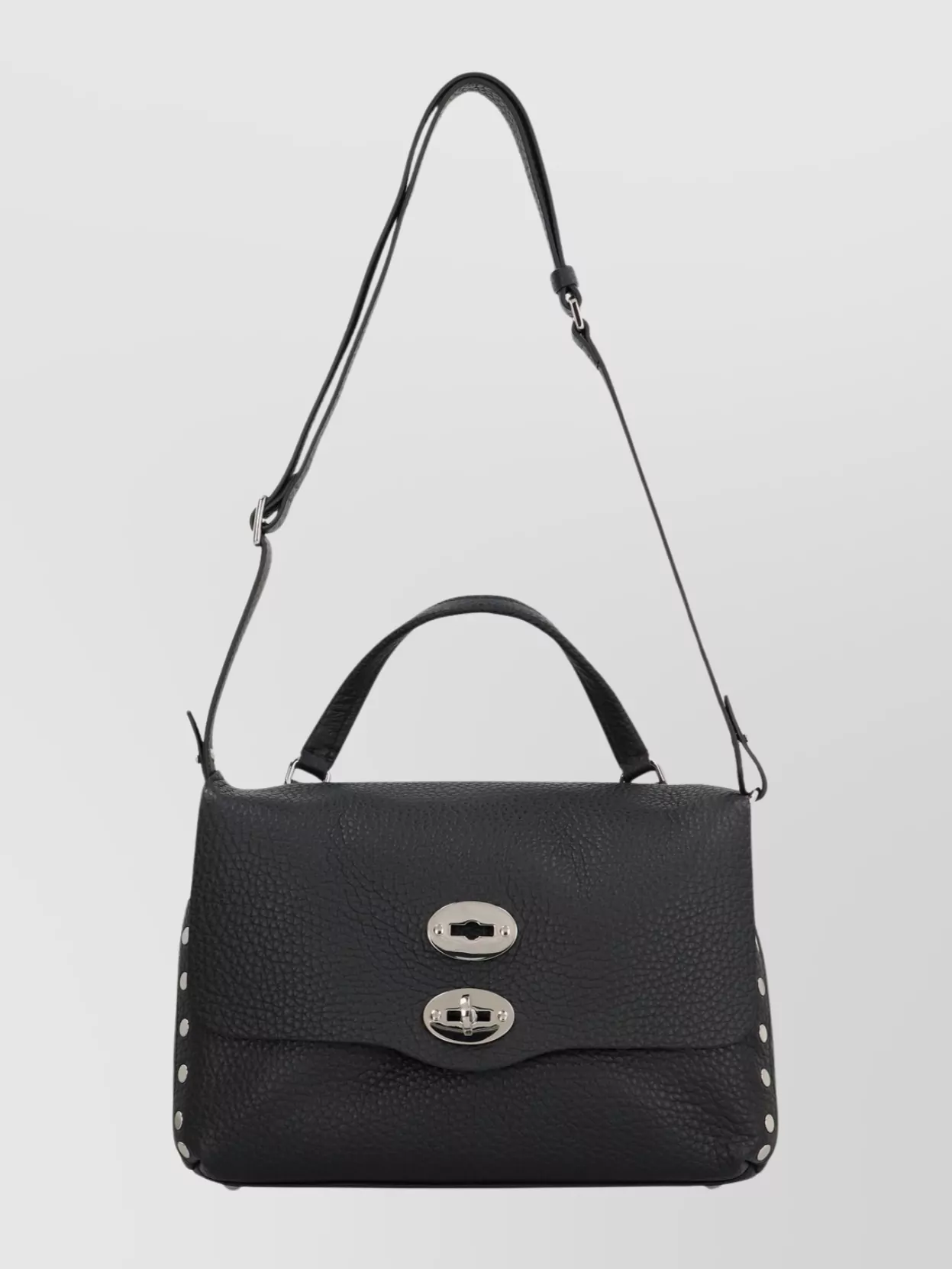 Zanellato Leather Crossbody Bag Featuring Studs