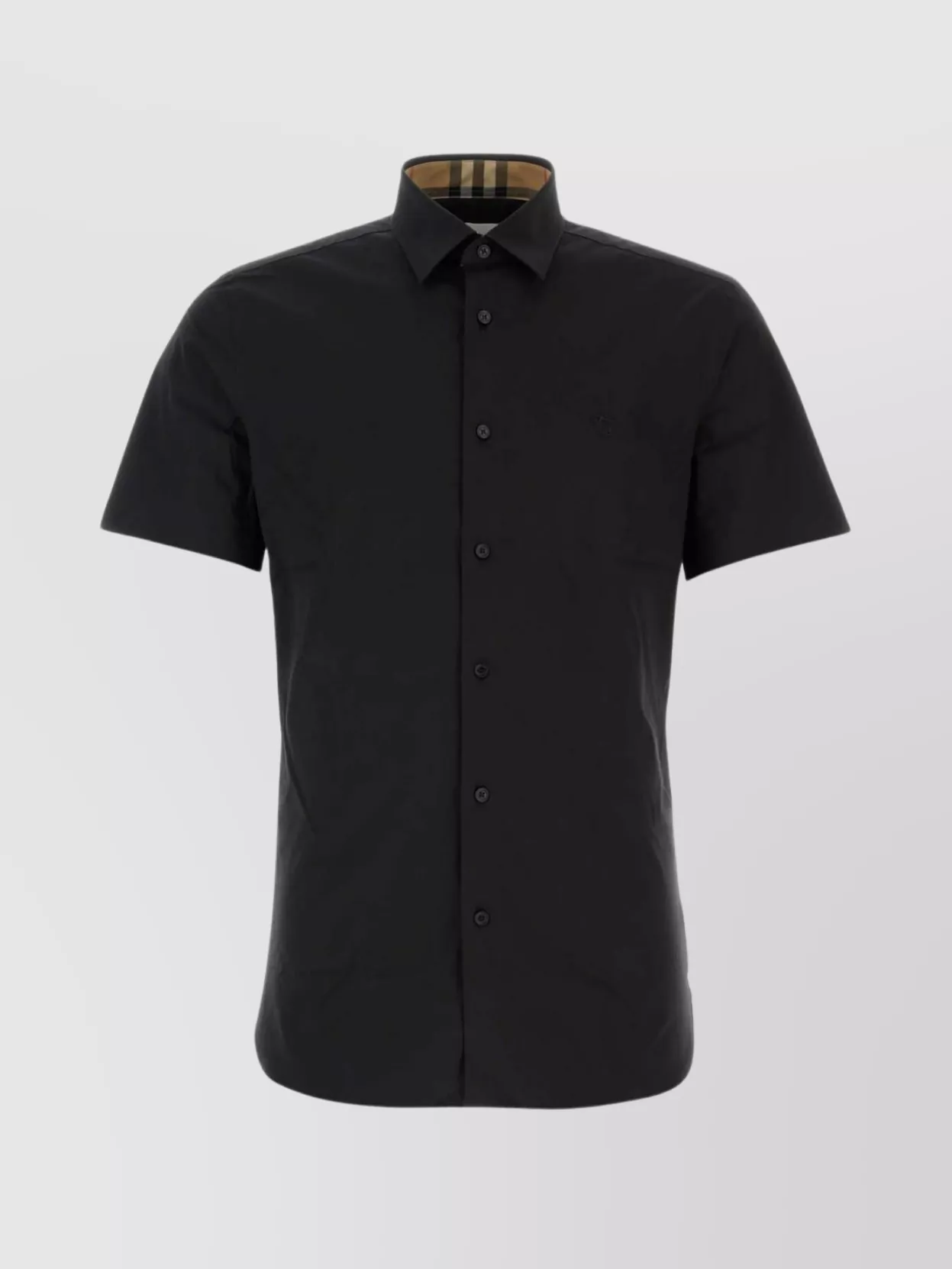 Shop Burberry Stretch Poplin Shirt Collar Button-up