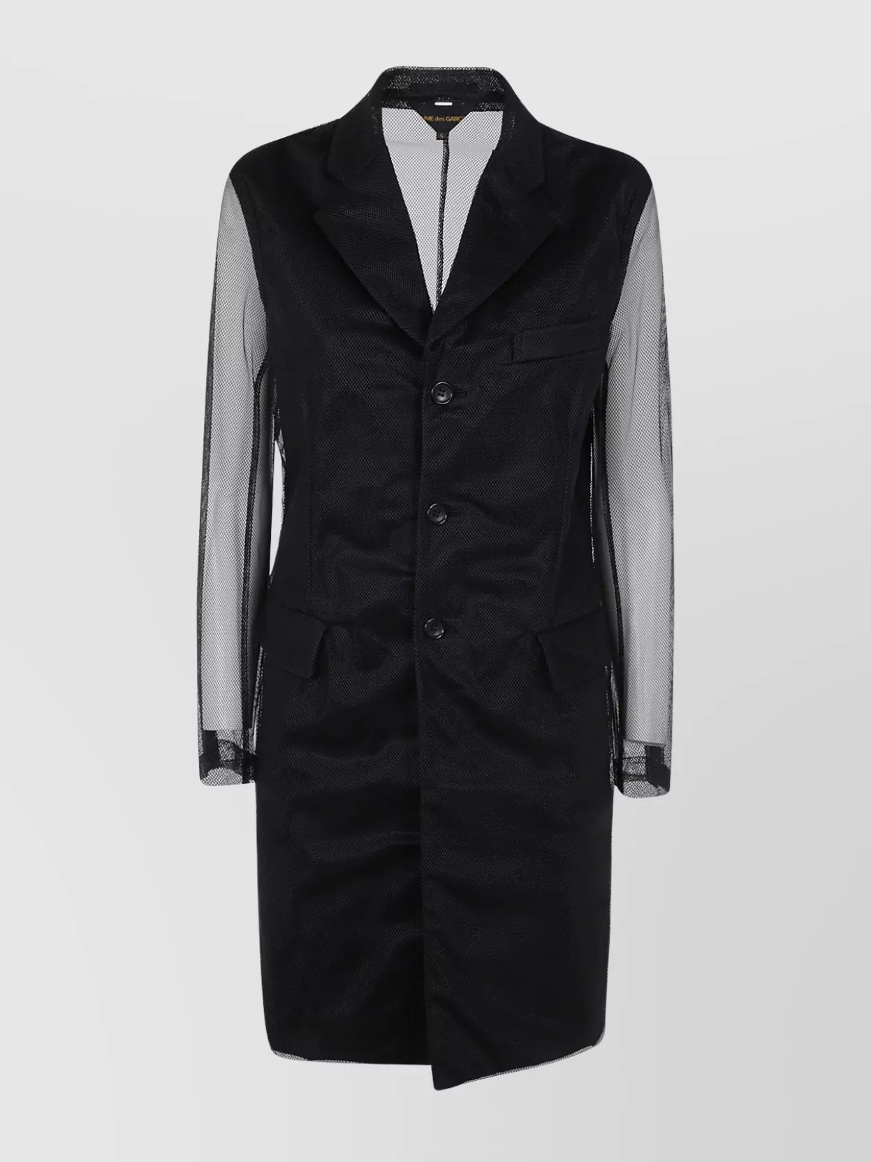 Comme Des Garçons Flap Pockets Notched Lapels Sheer Sleeves