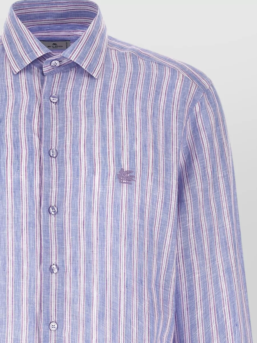 Etro Linen Shirt Long Sleeves Button Down Collar