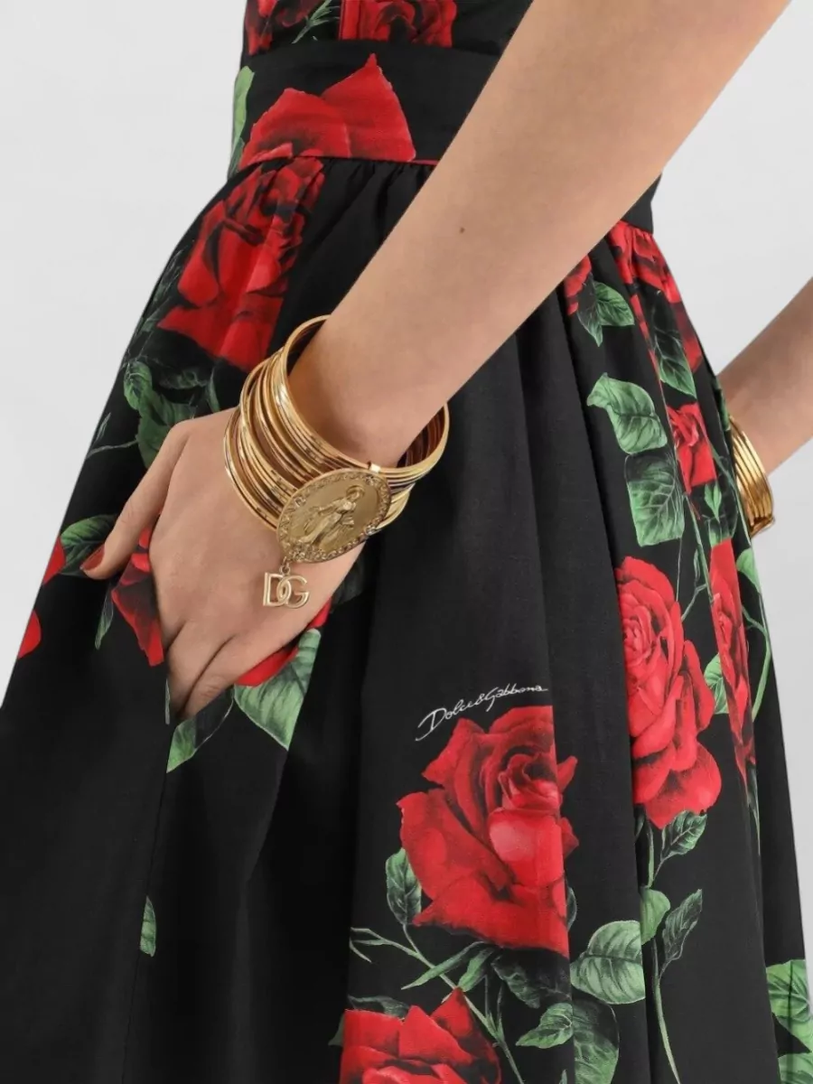 Dolce&Gabbana Floral-Print Cotton Maxi Skirt