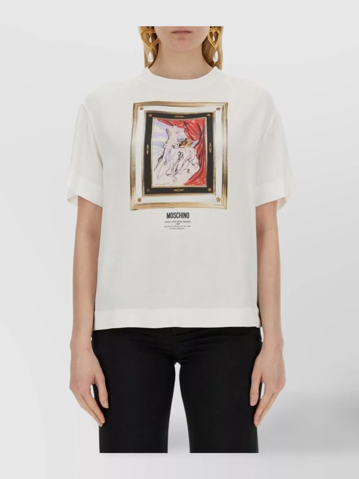 Moschino Couture Enver Satin Blouse Still Life With Heart