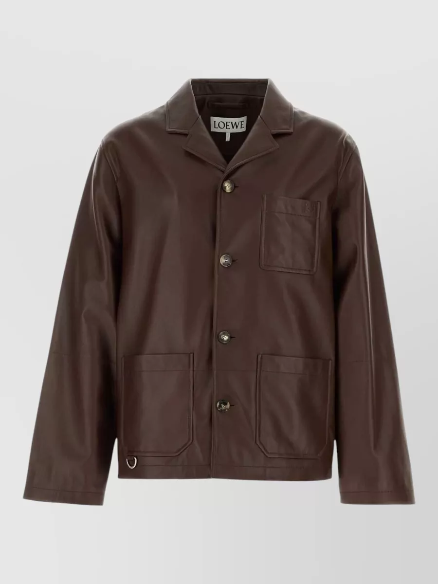 Loewe leather single-breasted coat