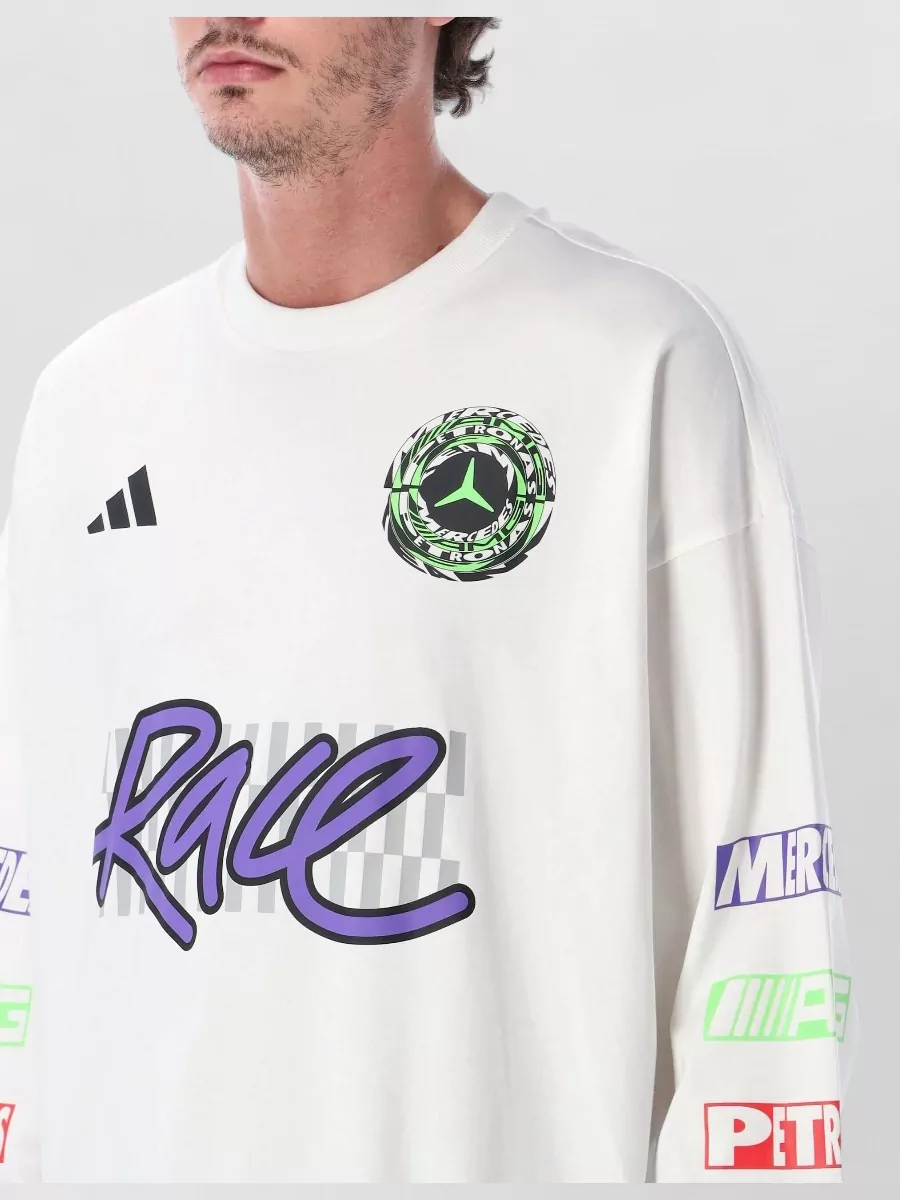 Adidas Originals Cotton Graphic Print Long Sleeve T Shirt