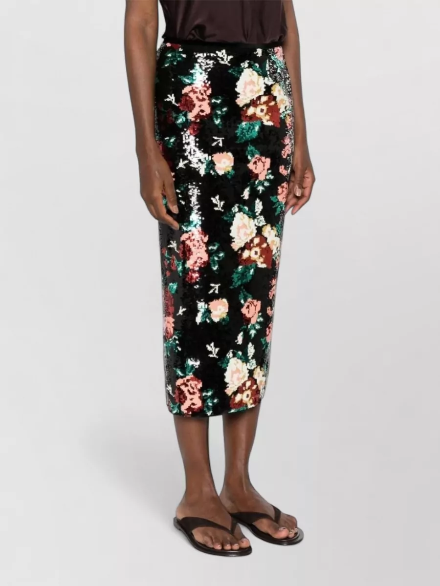 Forte Forte Sequined Floral-Print Midi Skirt