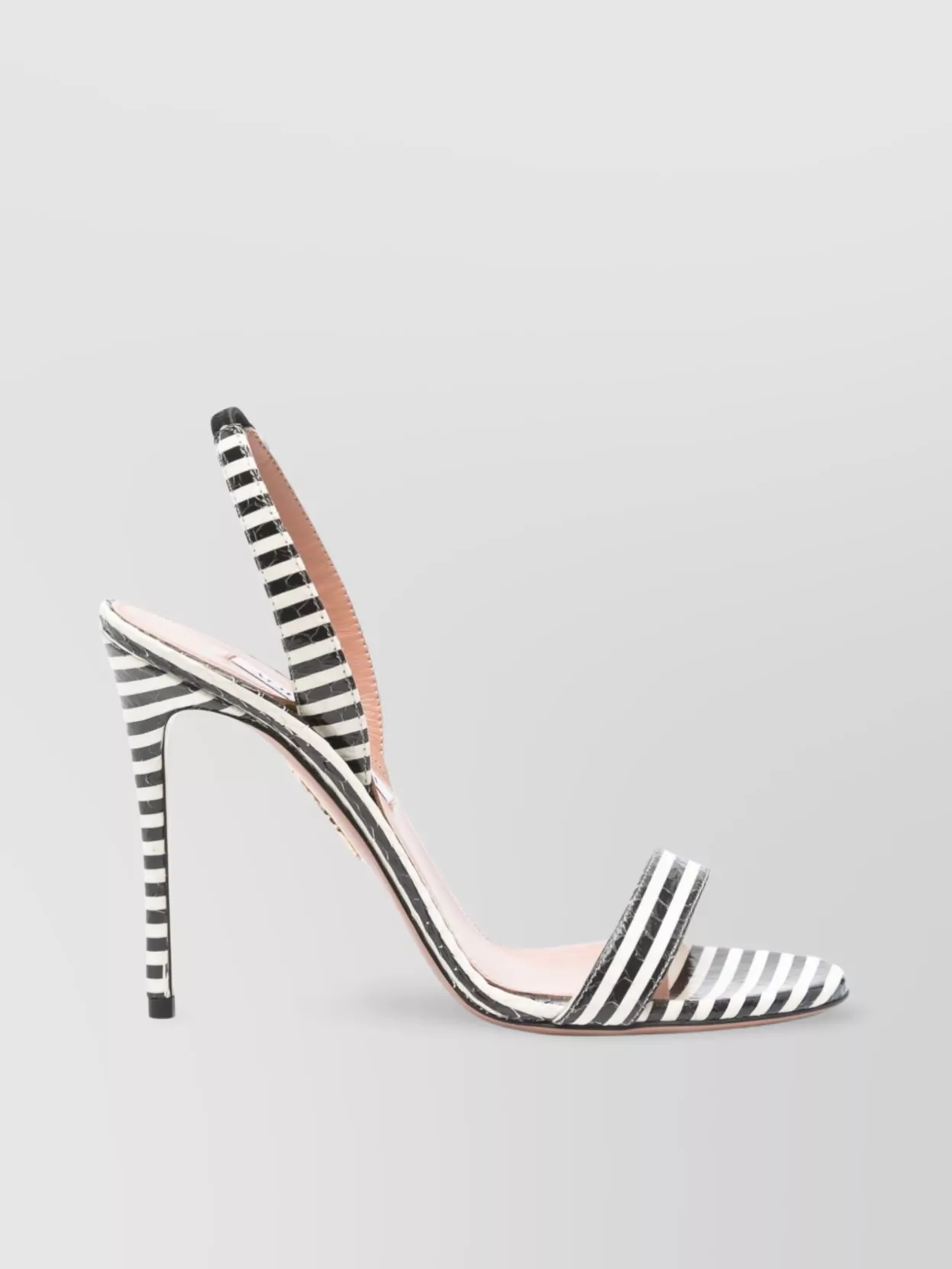 Aquazzura Striped Open Toe Stiletto Heel Sandals