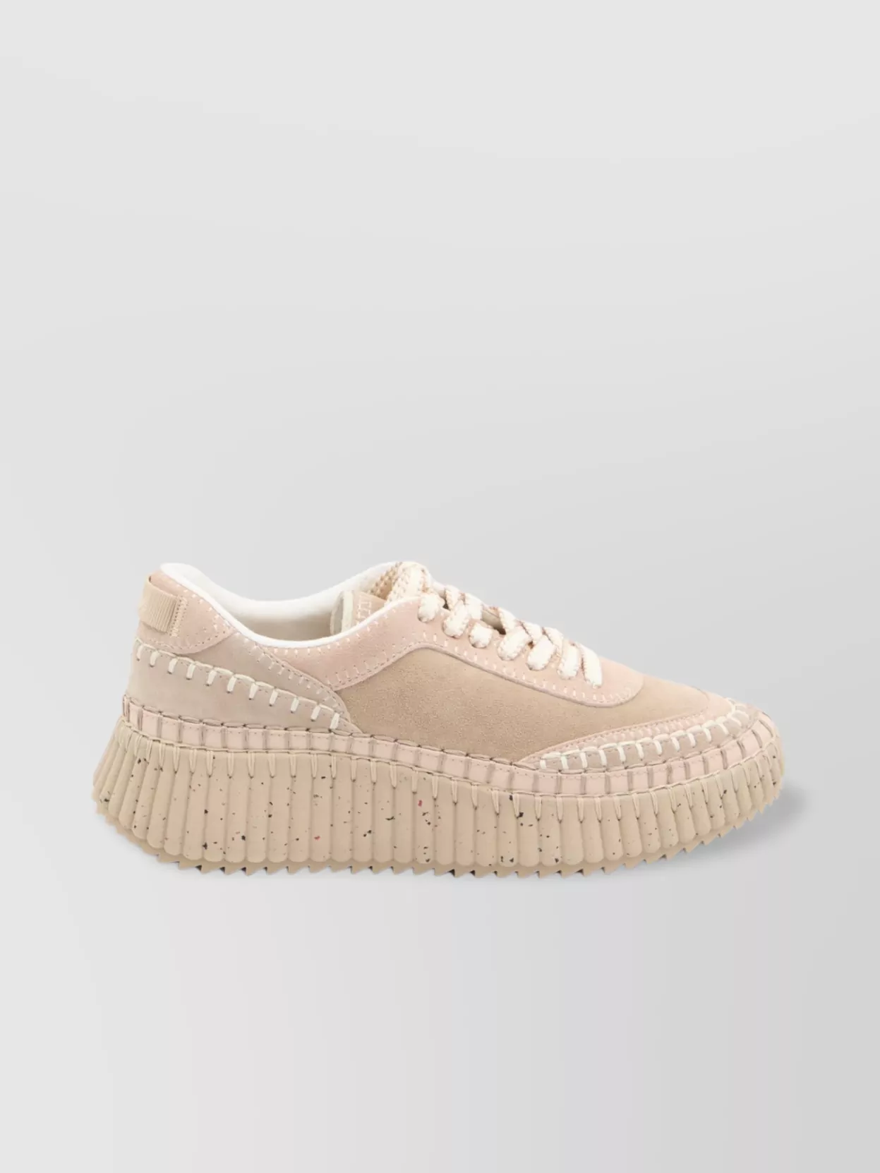 Chloé Nama Dotted Sole Suede Sneakers In Neutral