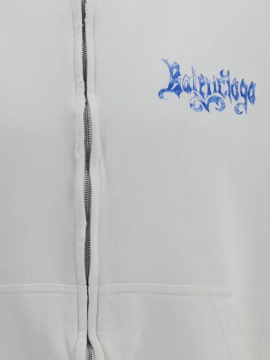 Balenciaga Cotton Printed Zip-Up Hooded Jacket