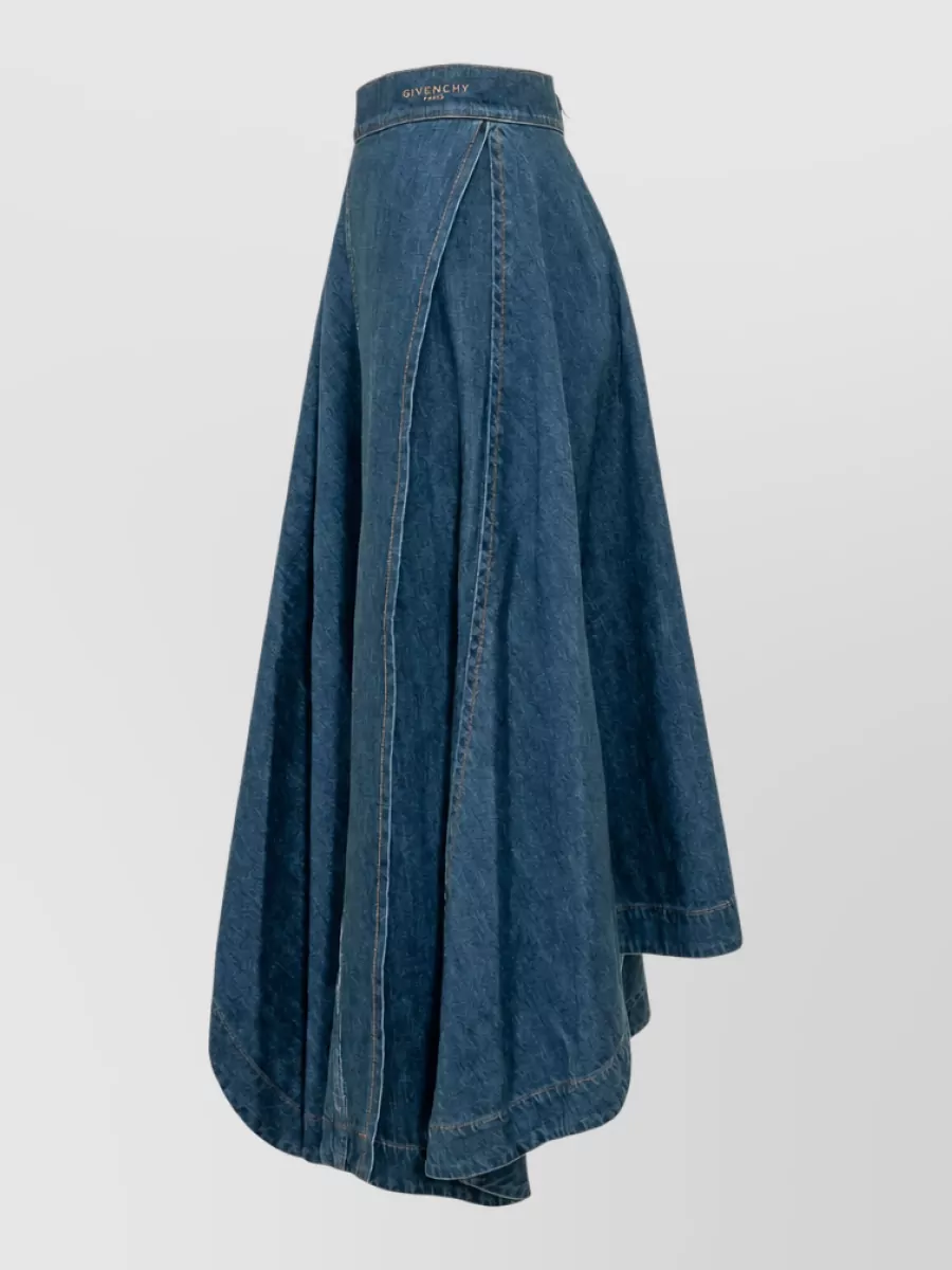 Givenchy Asymmetric Long Denim Skirt