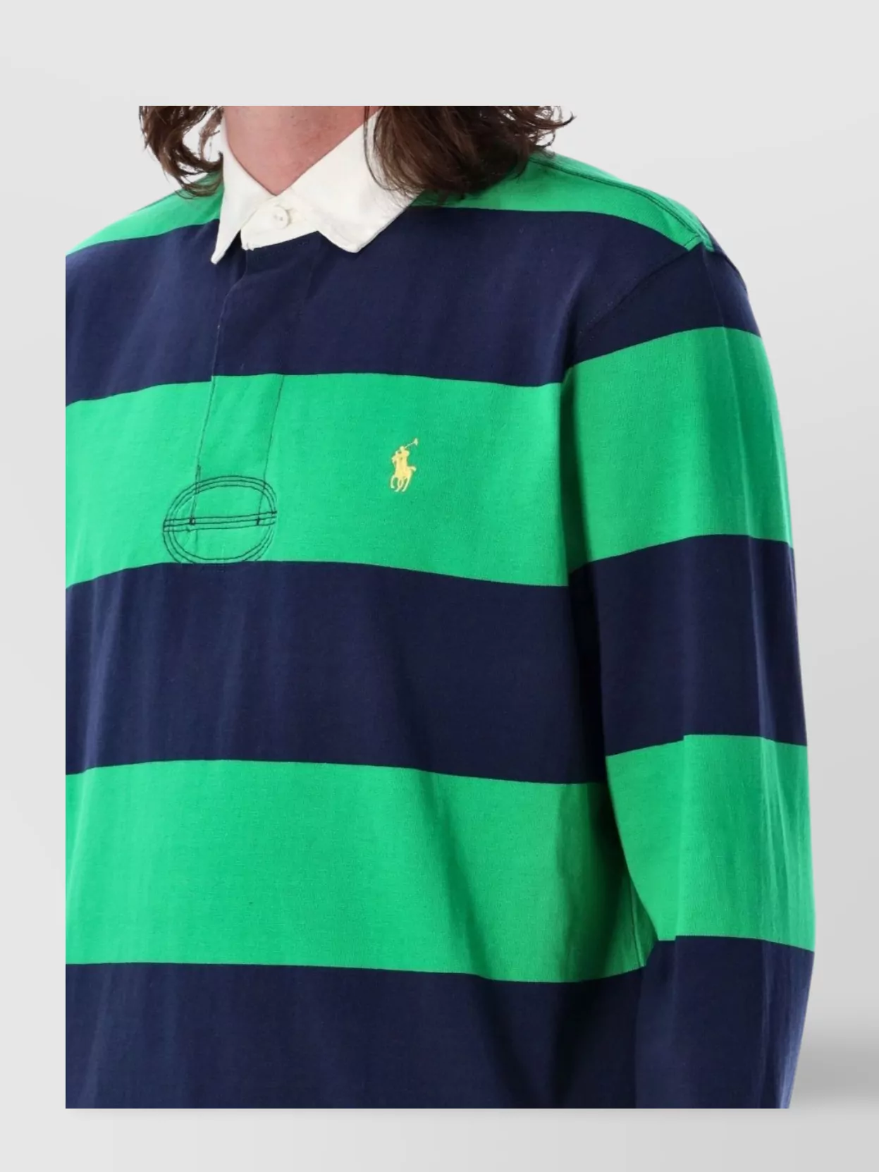 Polo Ralph Lauren Multicolor Polo Shirt With Pony Embroidery On The Front And All-over Striped Motif