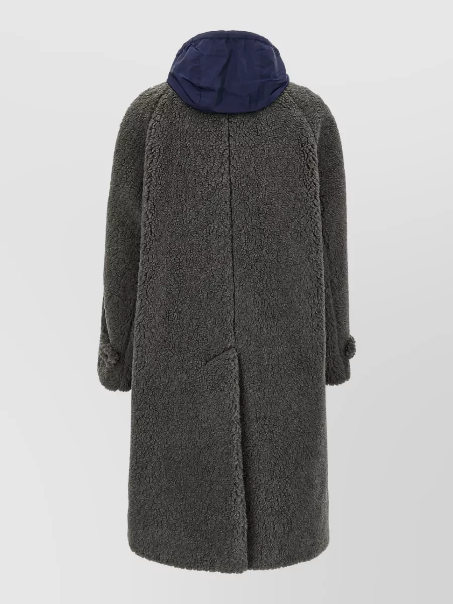 Miu Miu Teddy Single-Breasted Hooded Coat