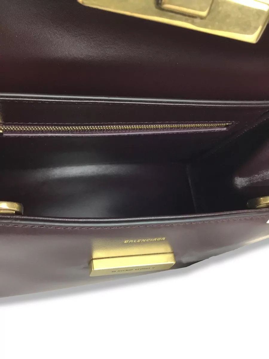 Balenciaga Hourglass Small Leather Shoulder Bag