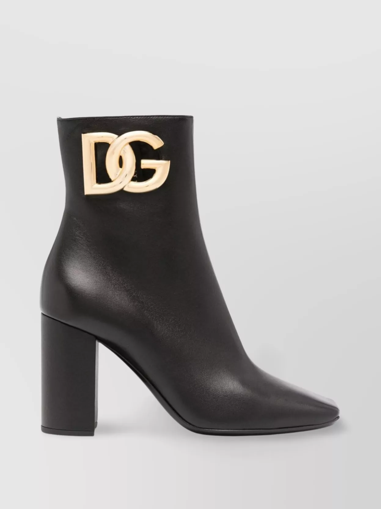 Shop Dolce & Gabbana Pointed Toe Ankle Boots With Block Heel In Black
