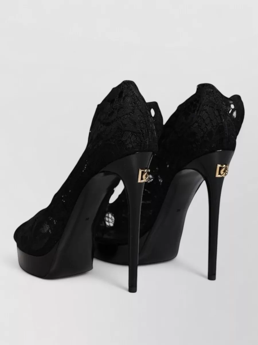 Dolce&Gabbana Lace Peep-Toe Platform Pumps