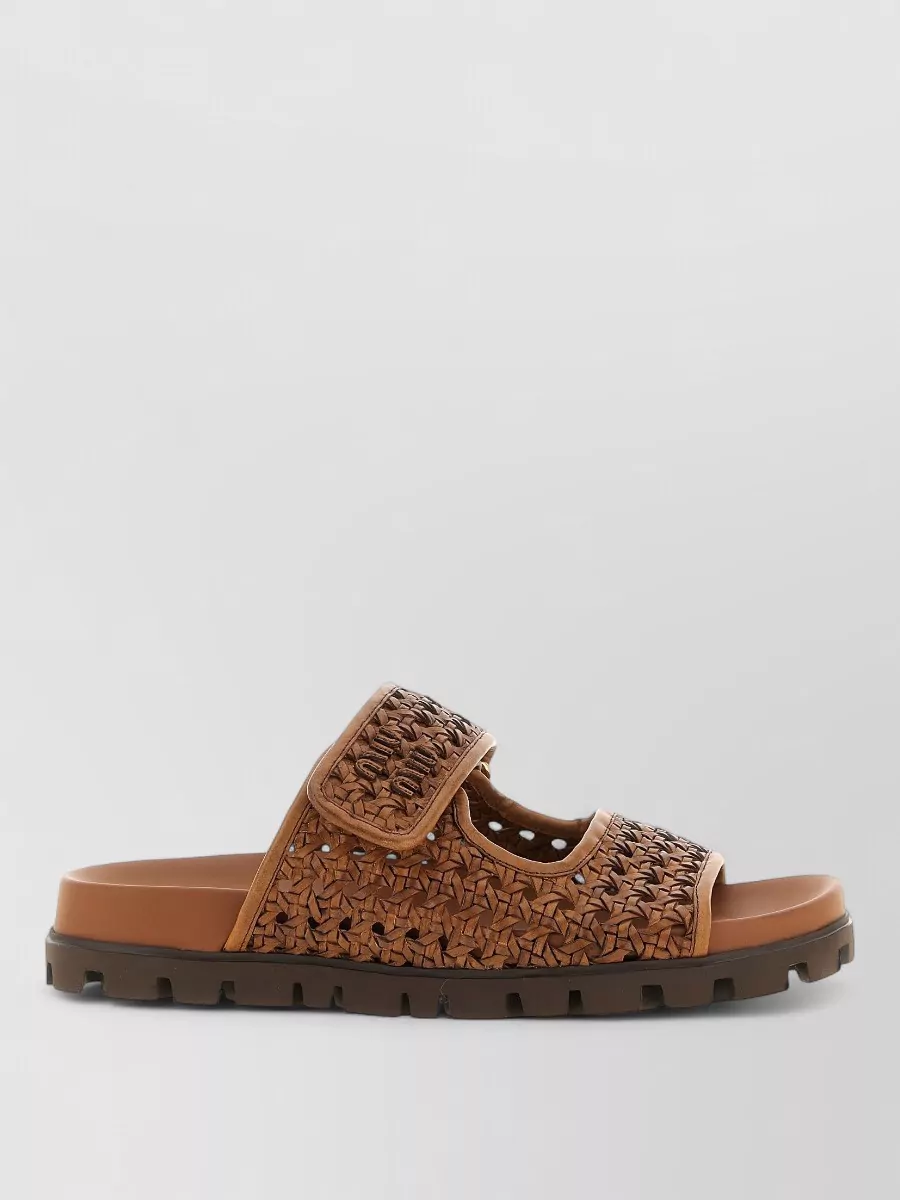 Miu Miu Braided Leather Sandals