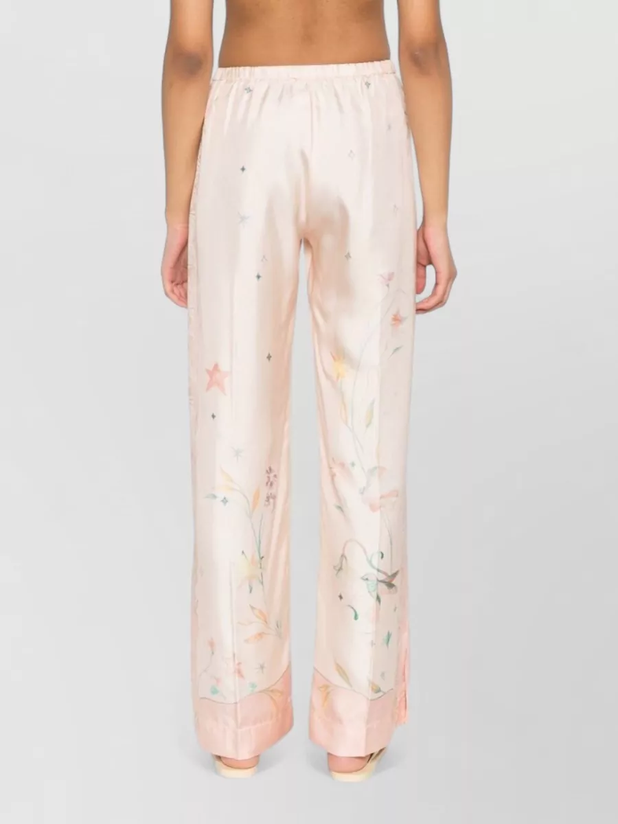 Forte Forte Floral-Print Silk Ankle-Length Wide-Leg Trousers