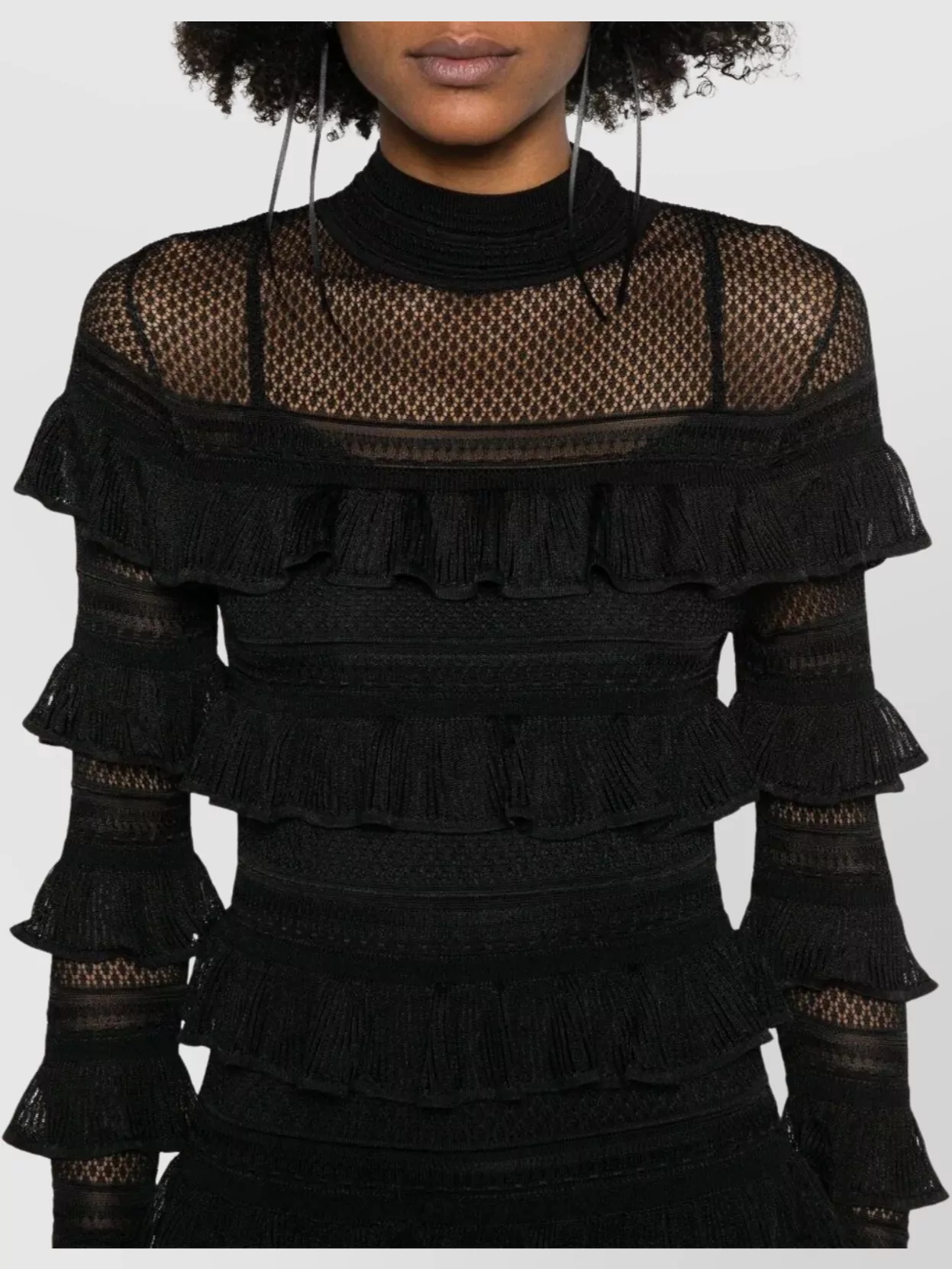 Zimmermann Crush Paneled Ruffled Ribbed-knit And Crochet Mini Dress