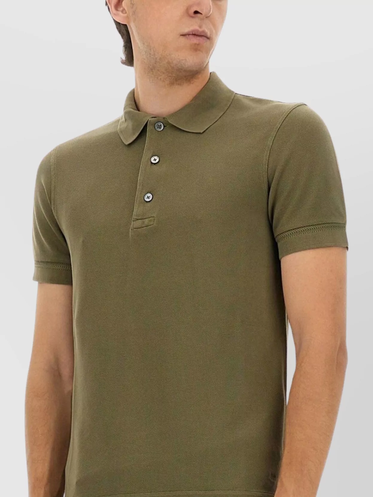 Tom Ford Ribbed Collar Polo Shirt