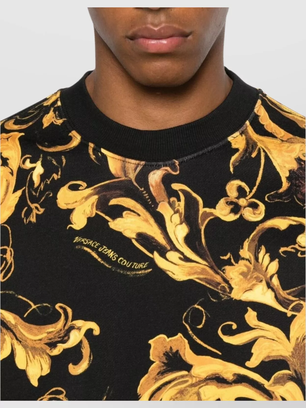 Versace Jeans Couture Baroque Print Crew Neck Long Sleeve Sweatshirt