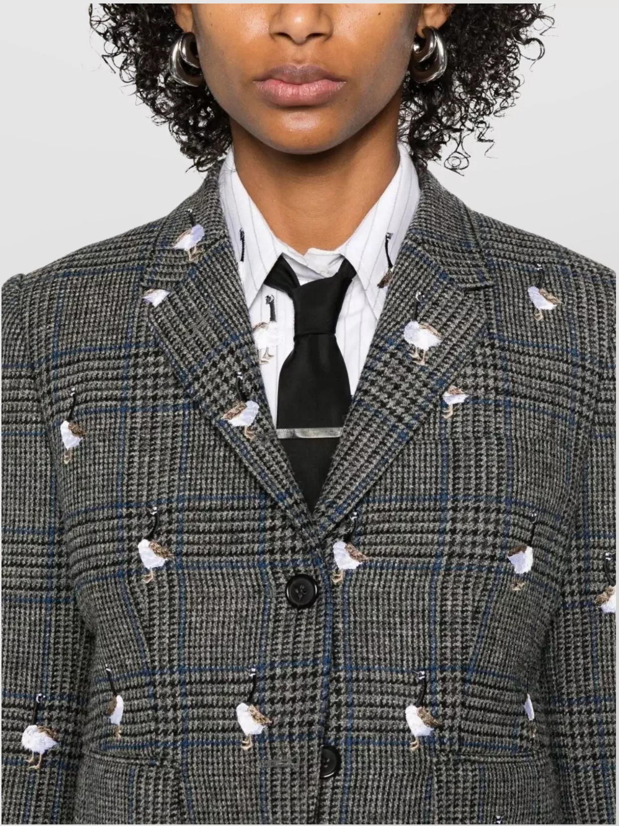 Thom Browne Prince Of Wales Hunting Tweed Coat