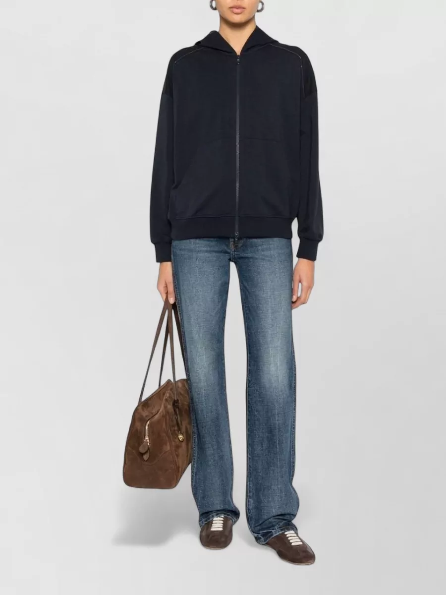 Brunello Cucinelli Cotton Hoodie Long Sleeves Front Pockets