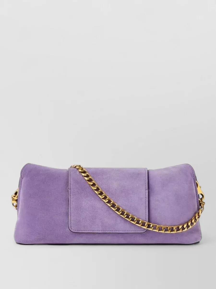 Versace Na Suede Calf Leather Shoulder Bag