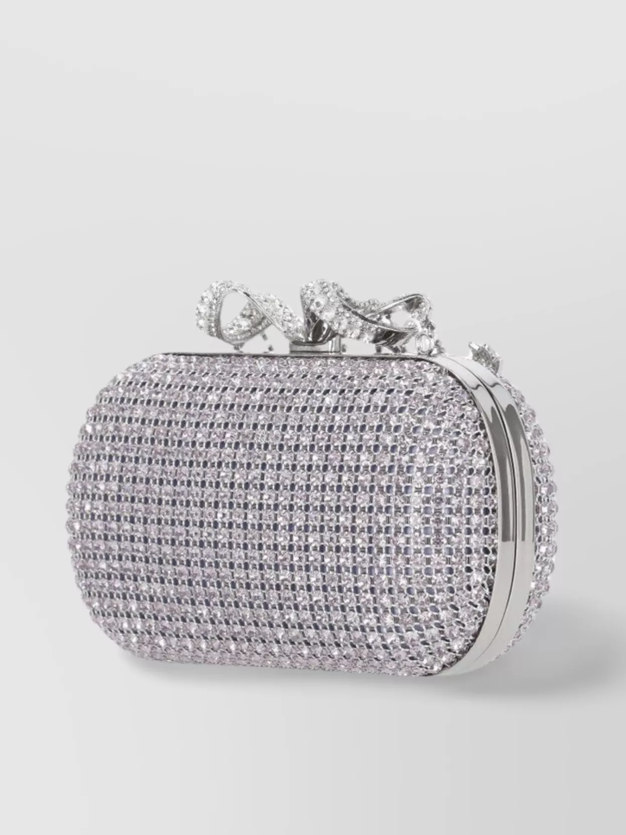 Self-Portrait Rhinestone Bow Oval Clutch Bag