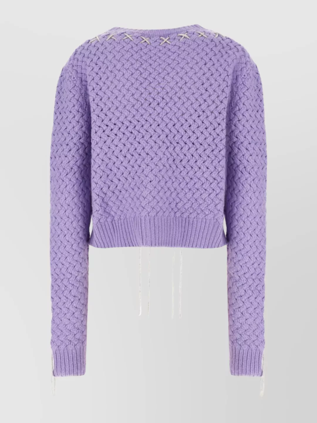 Giuseppe Di Morabito Cable Knit Cropped V Neck Sweater