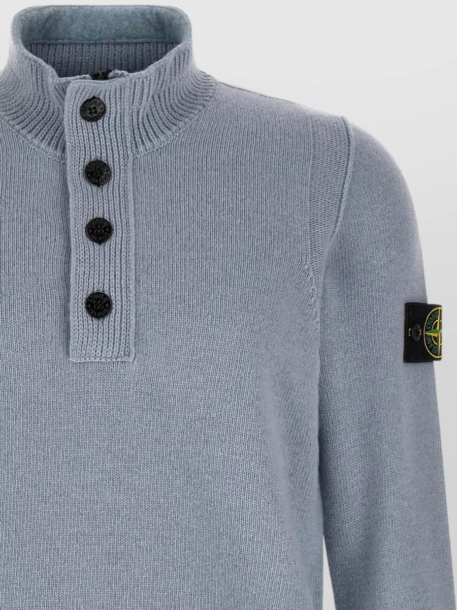 Stone Island Virgin Wool Half-Zip Sweater