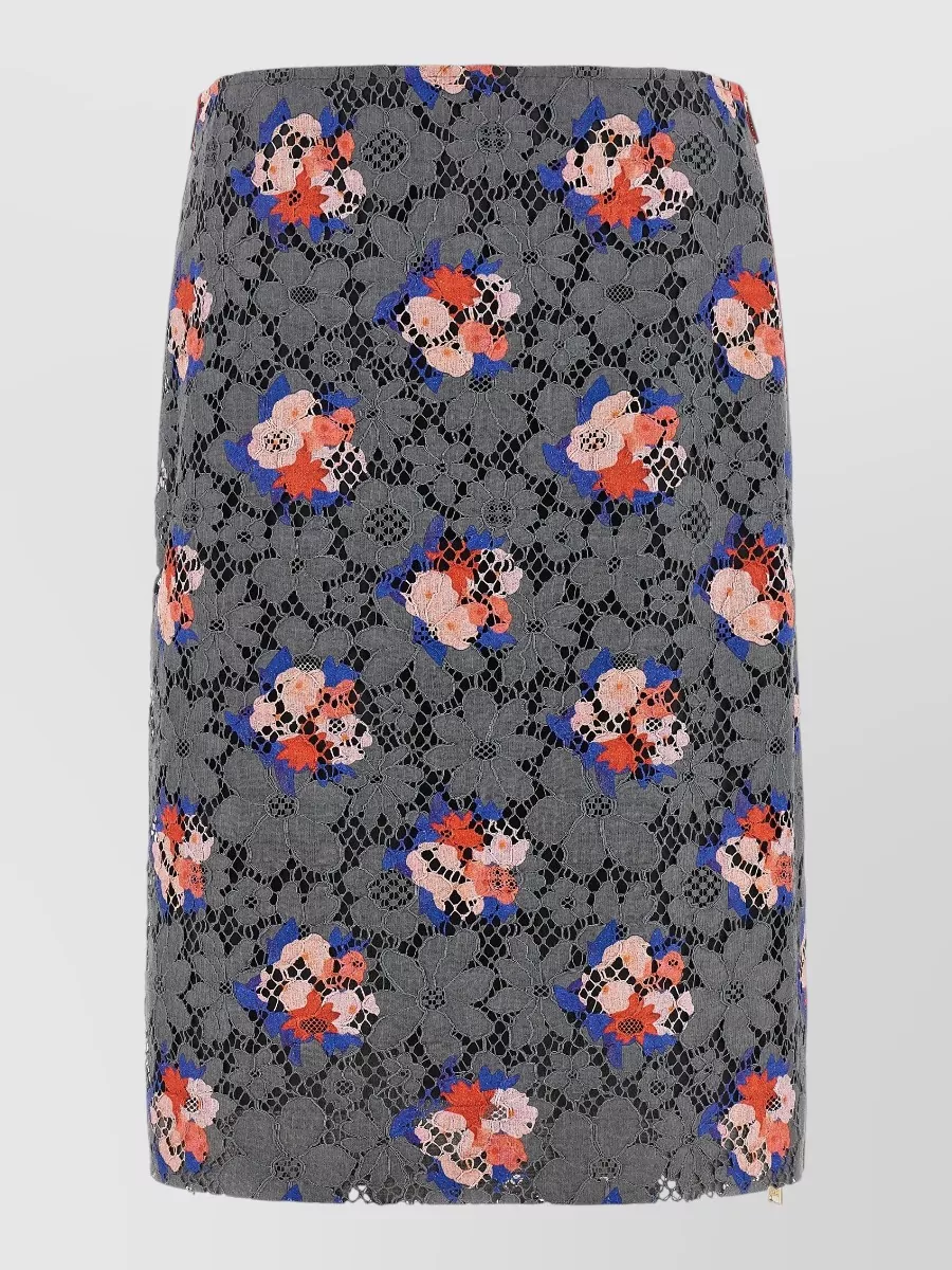 Fendi floral lace midi skirt
