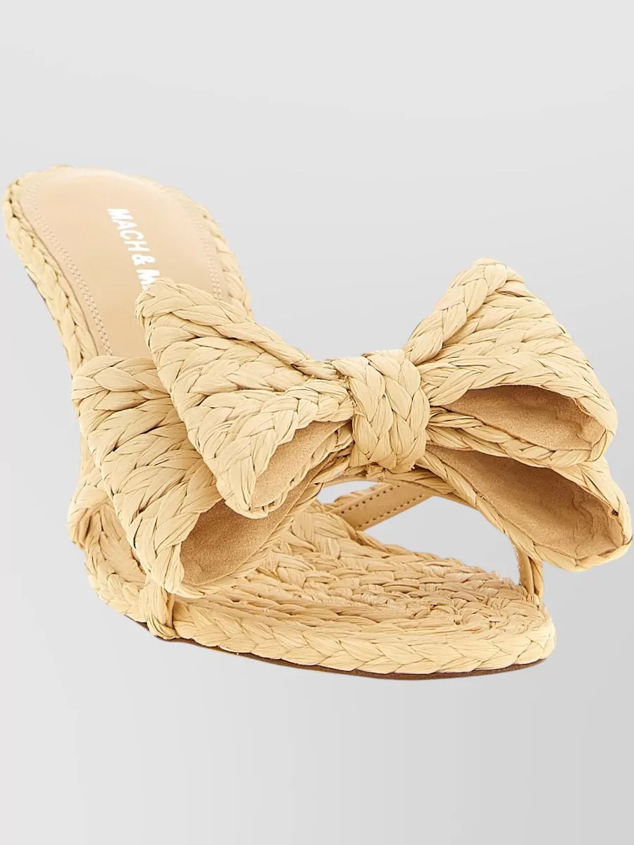 Mach & Mach Bow Braided Open Toe Stiletto Sandals