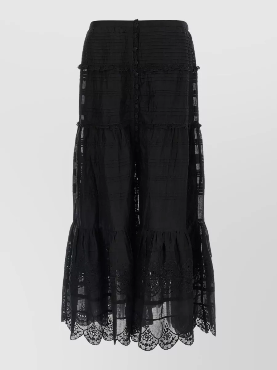 Isabel Marant Etoile Cotton High-Rise Pleated Maxi Skirt