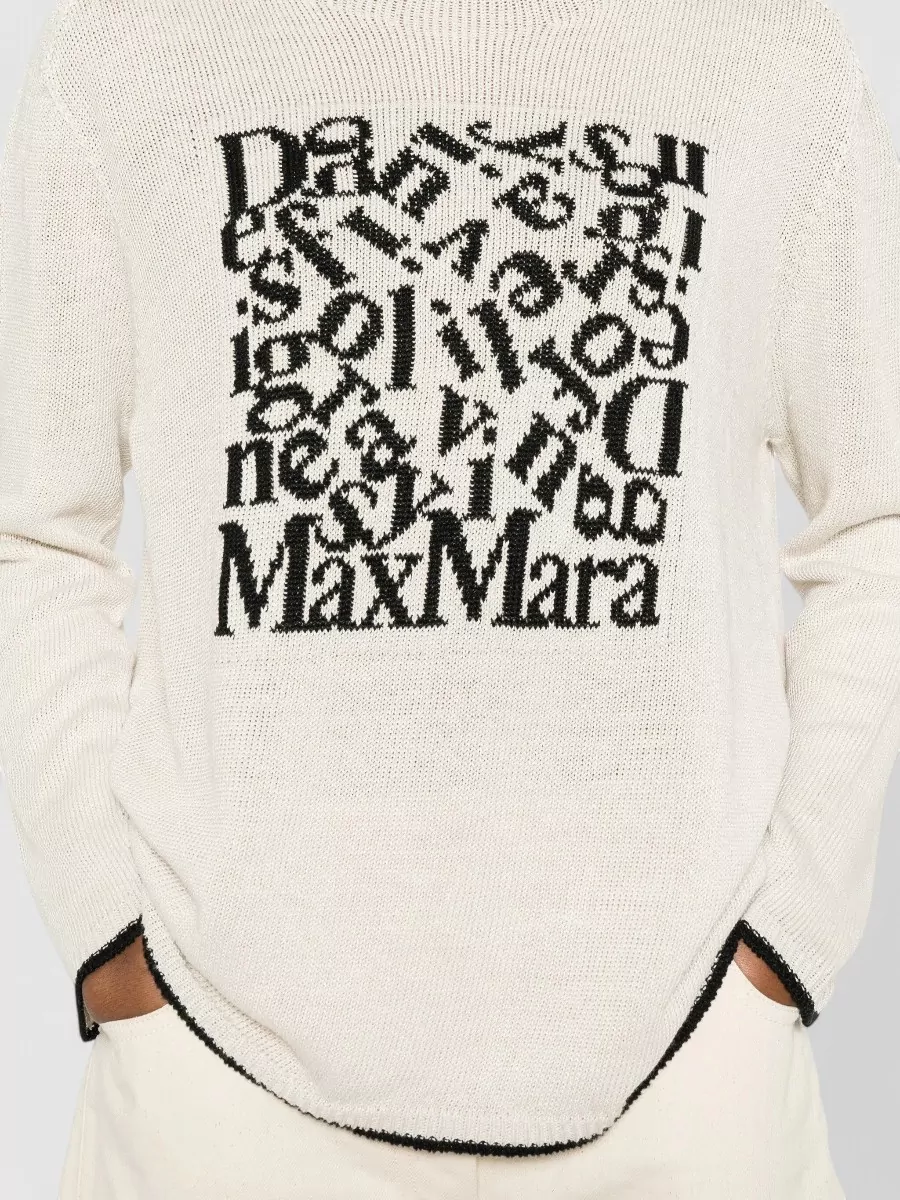 S Max Mara Linen Embroidered Sweatshirt
