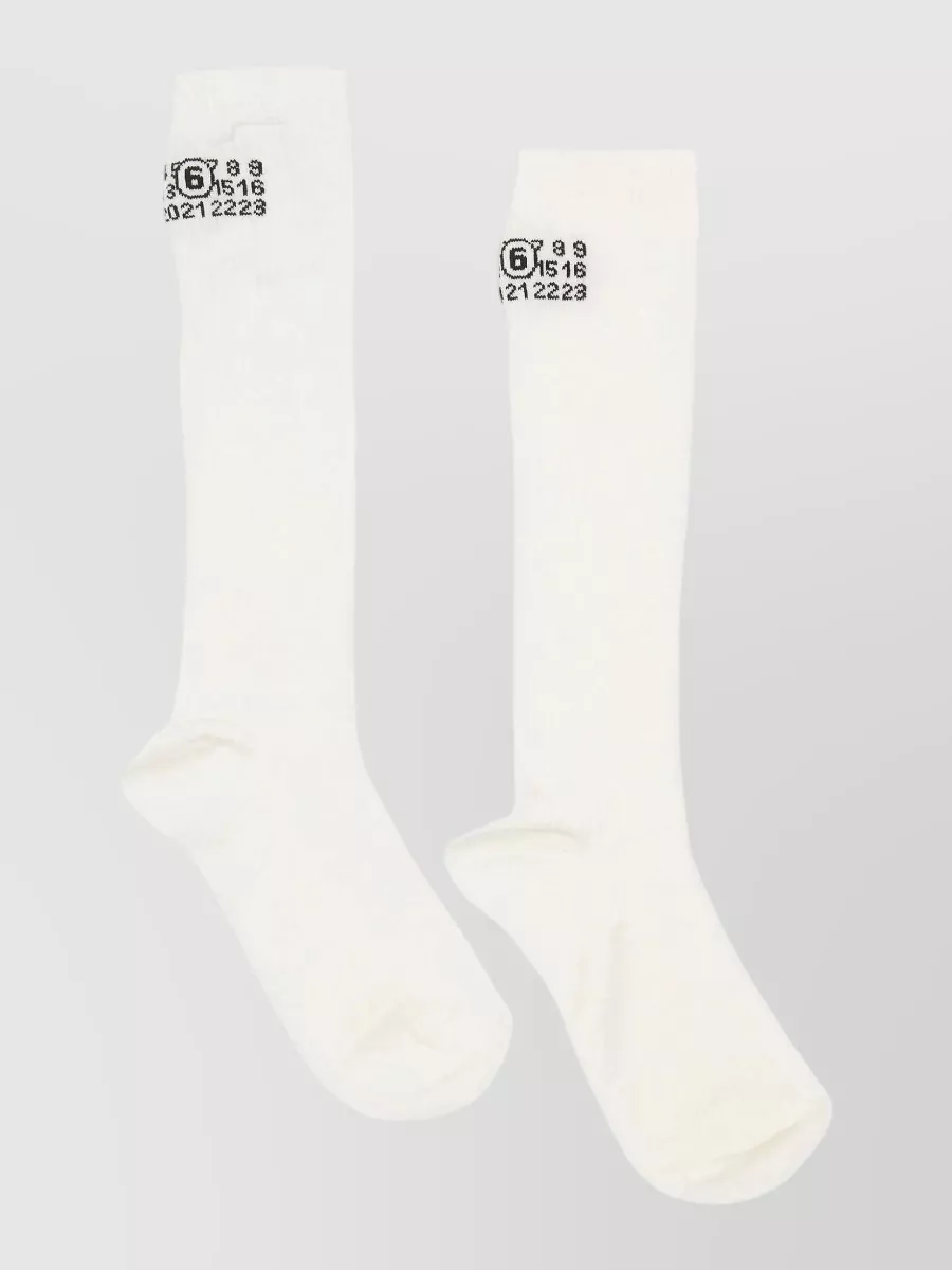 Mm6 Maison Margiela ribbed logo socks
