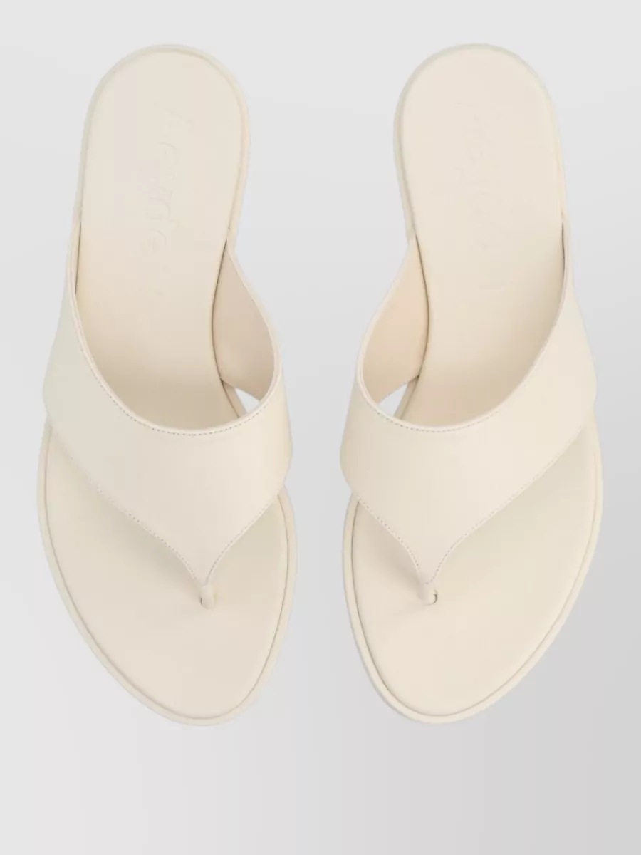 Aeyde Leather Flat Thong Sandal Open Toe In Neutral