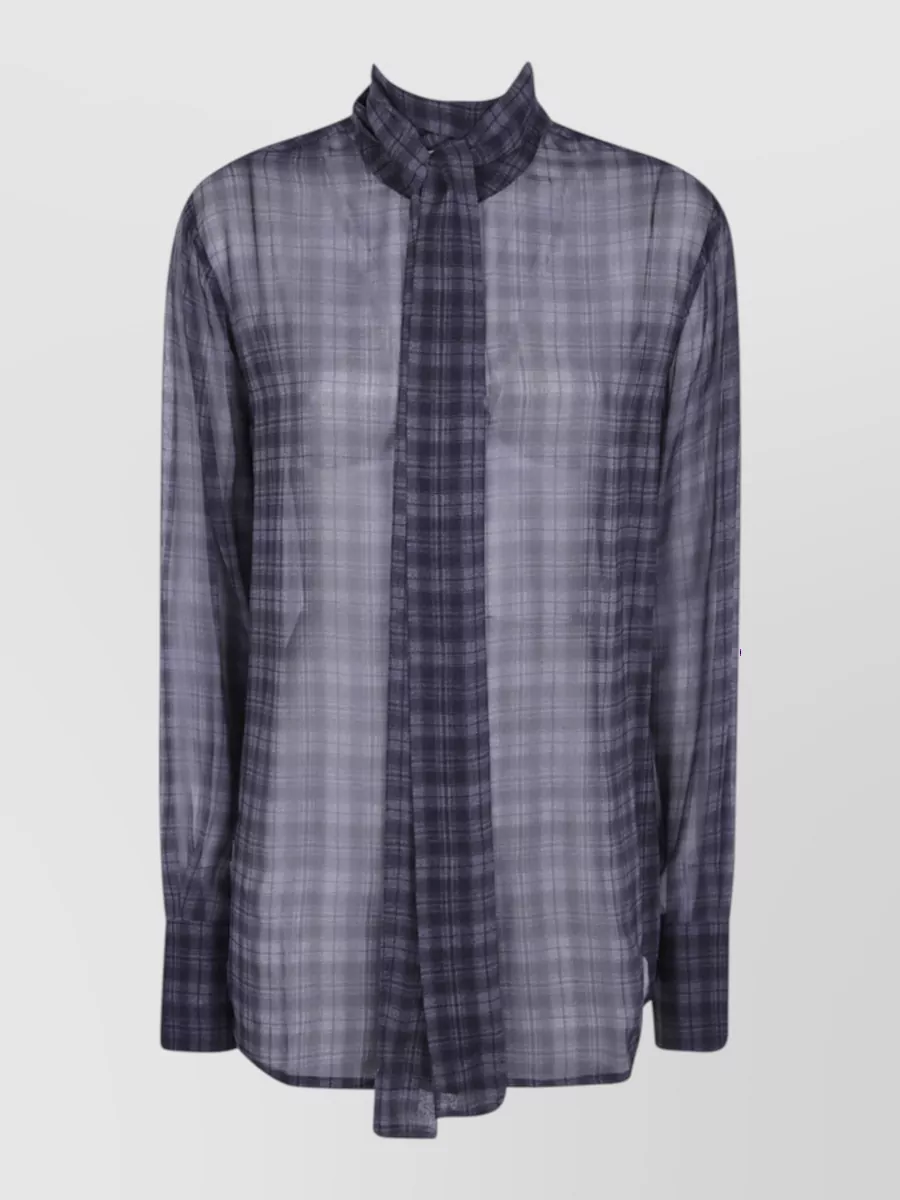 7 For All Mankind silk long sleeve bow shirt
