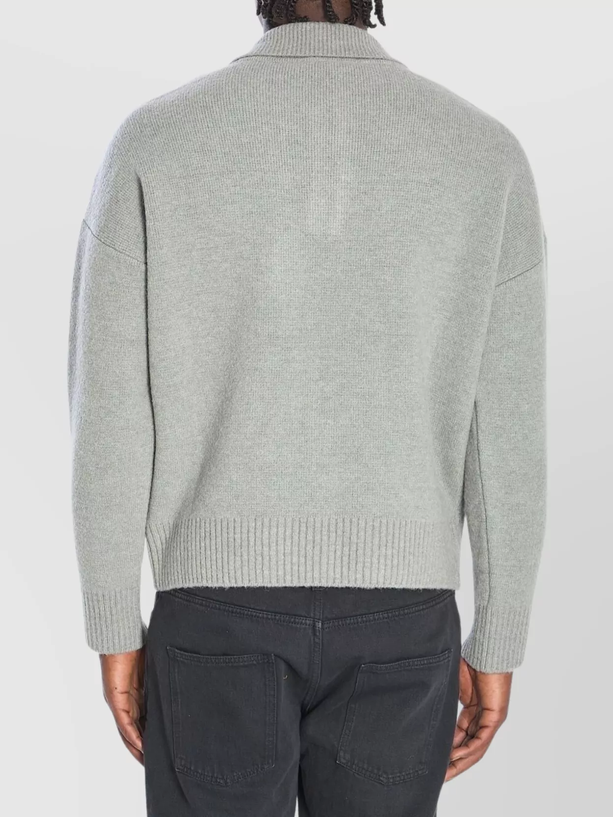Ami Paris Wool Polo Shirt Long Sleeves