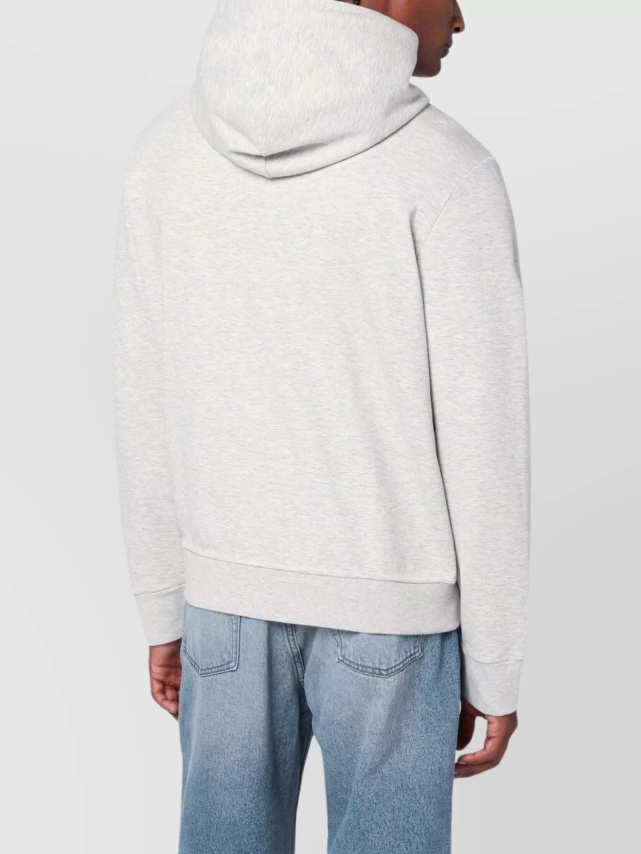 Polo Ralph Lauren Cotton Blend Zip Sweatshirt With Drawstring Hood In Gray