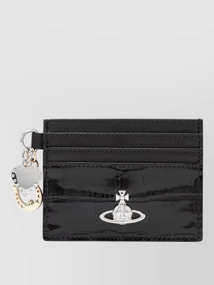 Vivienne Westwood Crocodile-Embossed Leather Card Holder With Charms