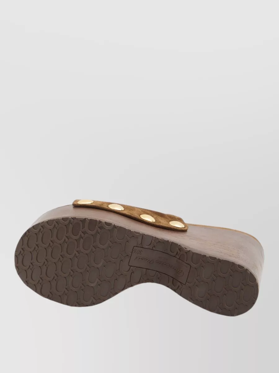 Gianvito Rossi Ardèa Suede Wedge Sandals Rubber Sole