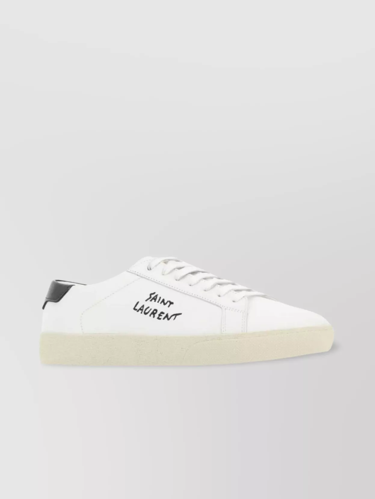Shop Saint Laurent Low-top Sneakers With Round Toe And Contrast Heel